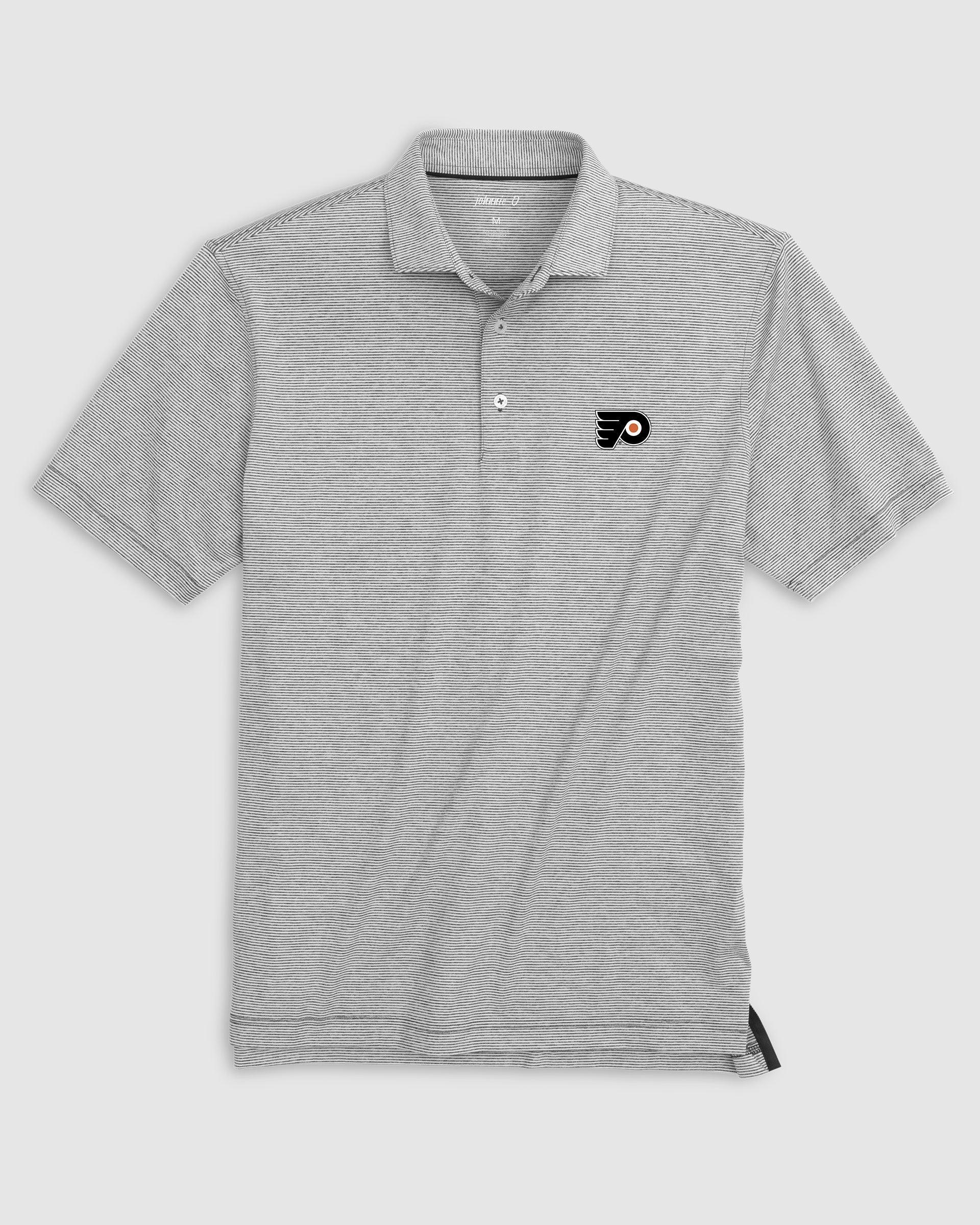 Calgary Flames Lyndonn Striped Jersey Performance Polo Product Image