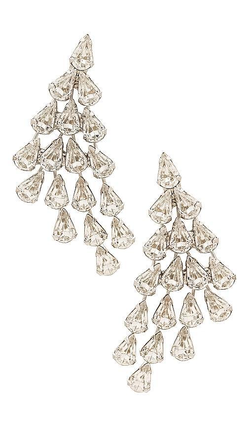 Jennifer Behr Solana Earring in Metallic Silver. Product Image