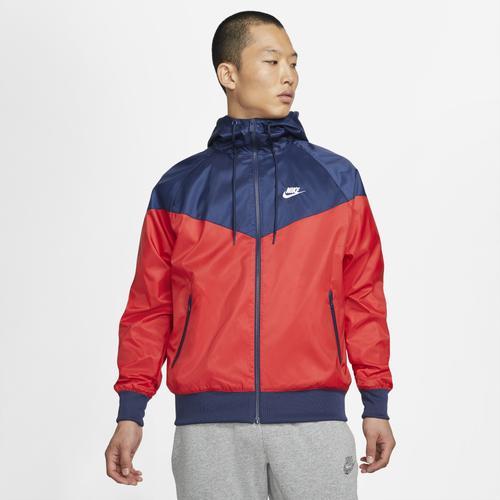 Nike Mens Woven Windrunner Hooded Jacket - University Red/Midnight Navy/White Product Image