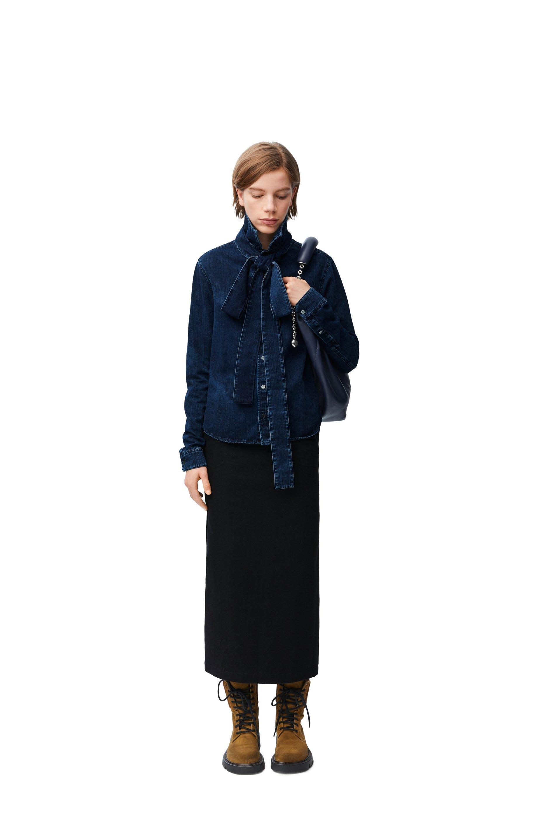 Deconstructed skirt in denim Product Image