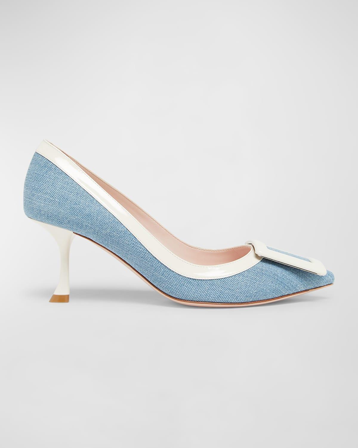 Viv in the City Buckle Denim Pumps Product Image