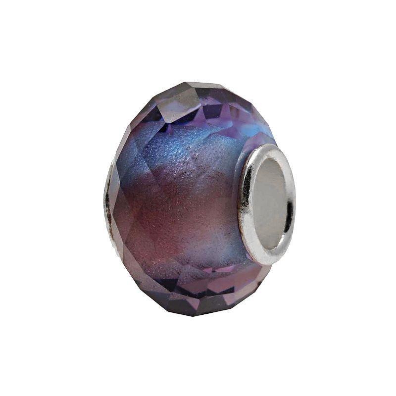 Individuality Beads Sterling Silver Multifaceted Glass Bead, Womens, Purple Blue Product Image