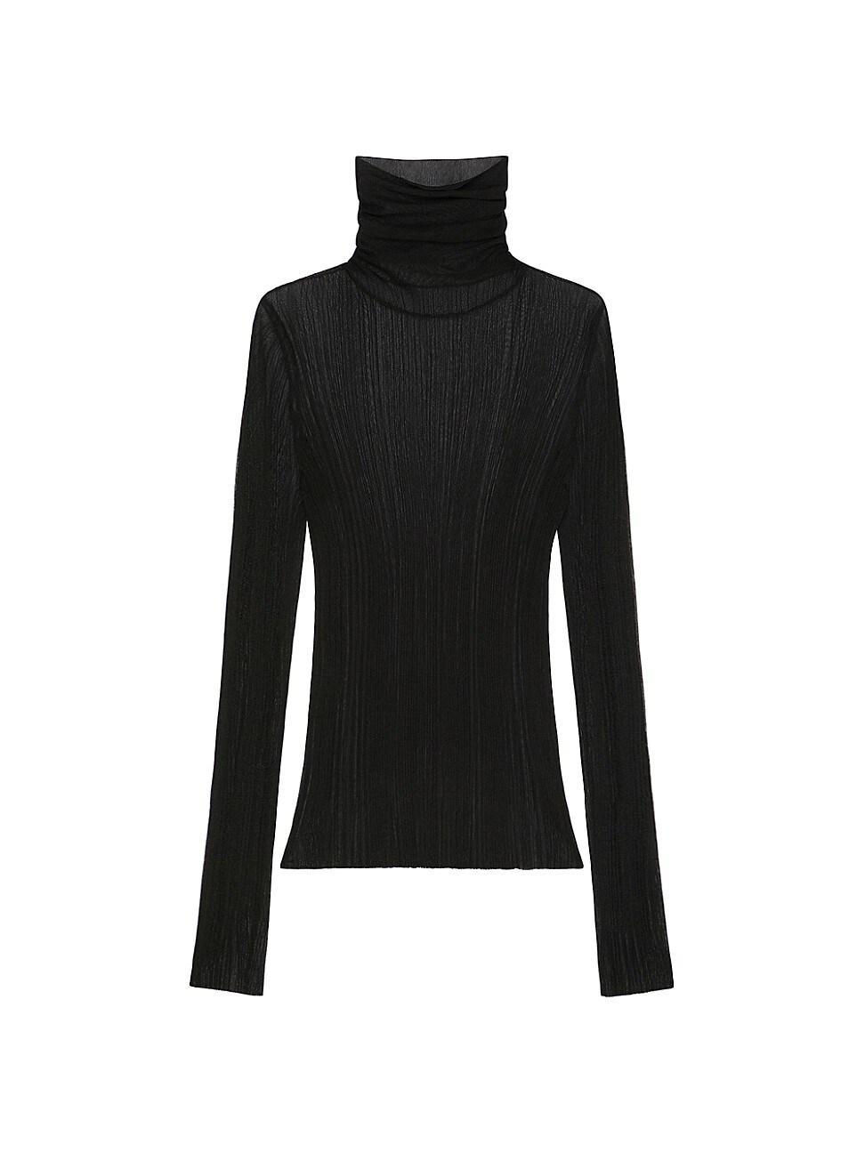 Womens Turtleneck Sweater In Transparent Knit Product Image