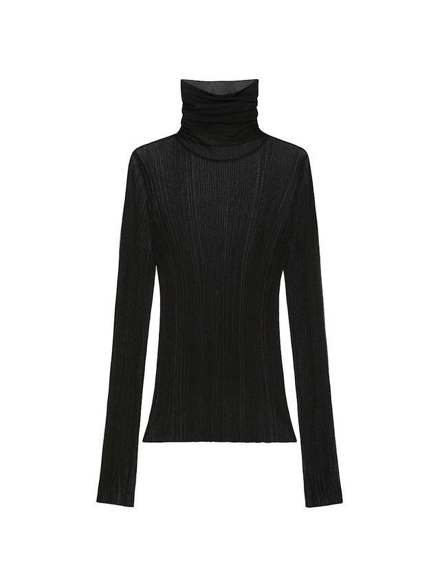 Womens Turtleneck Sweater In Transparent Knit Product Image