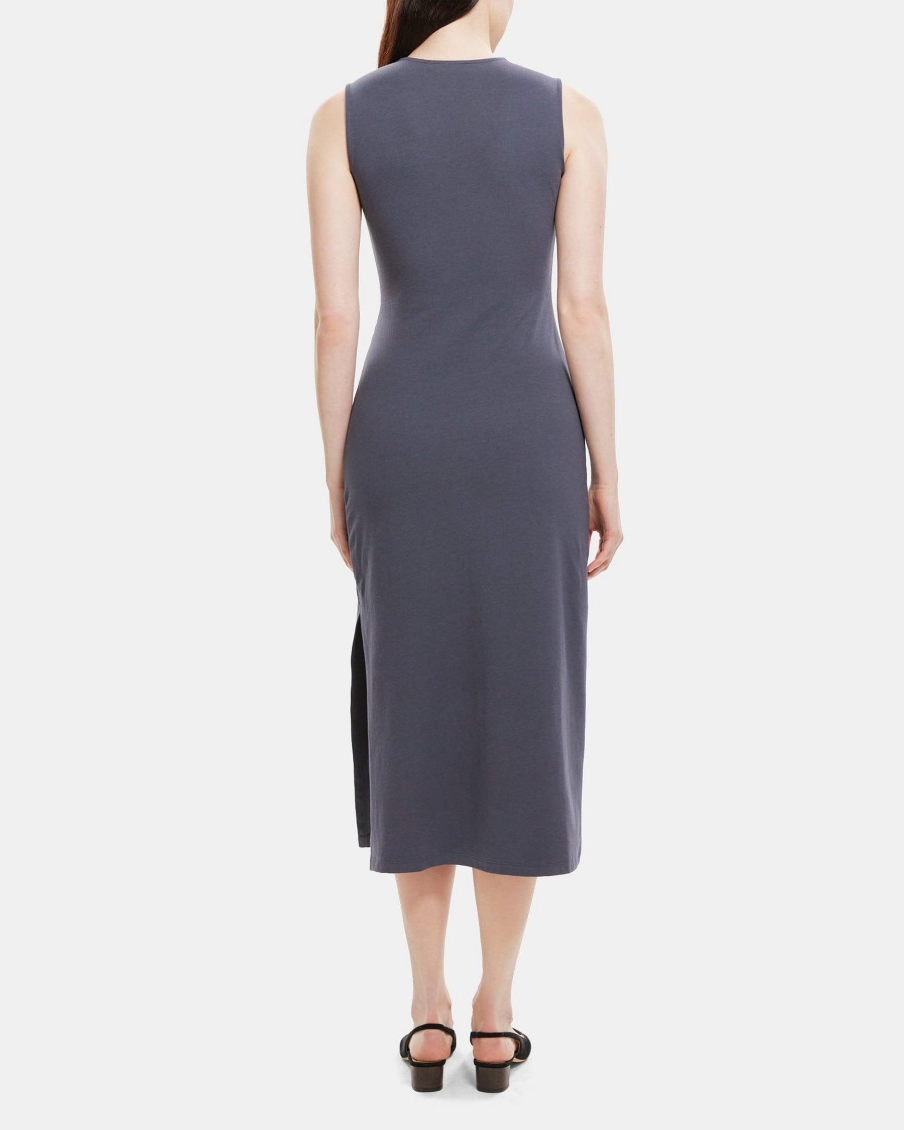 Sleeveless Sheath Dress in Stretch Cotton-Modal Product Image