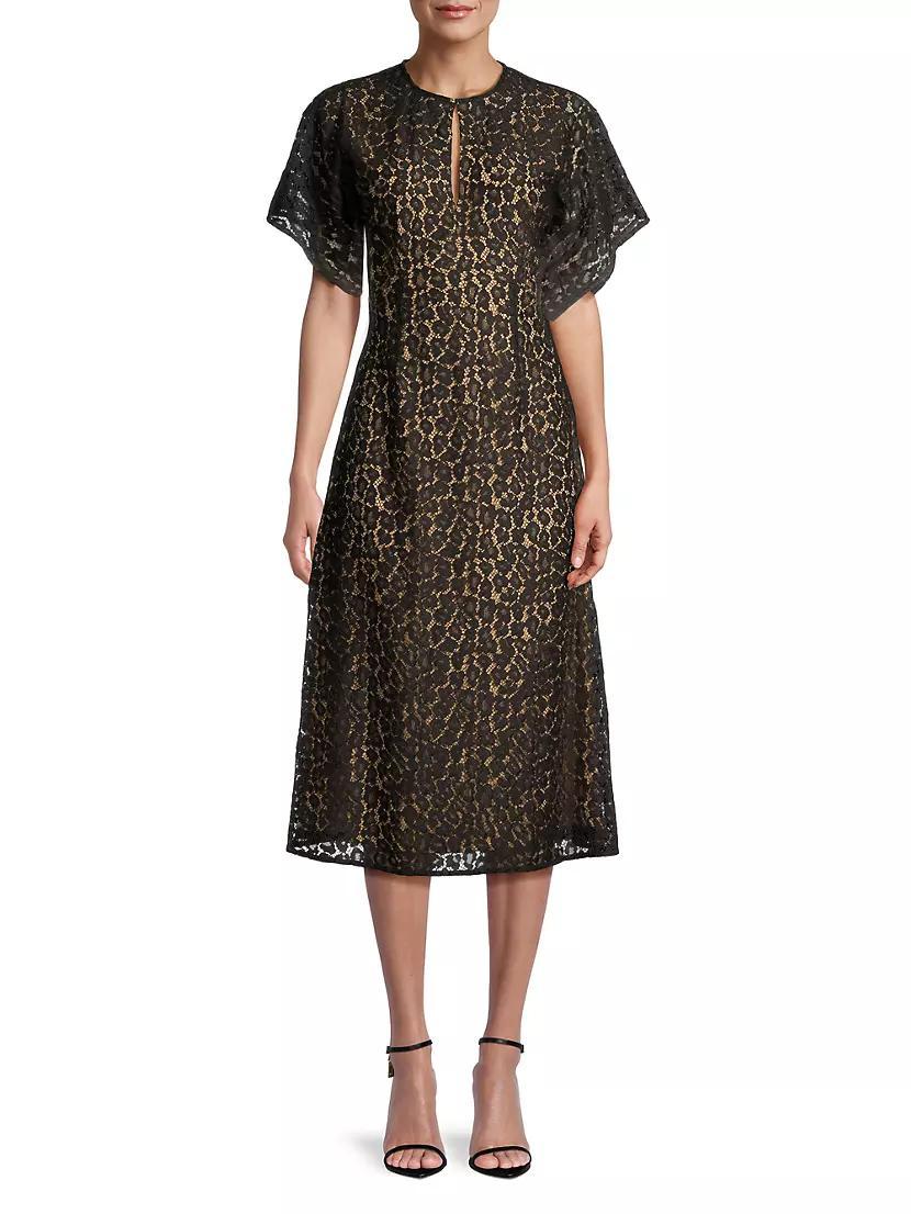 Leopard Lace Midi-Dress Product Image