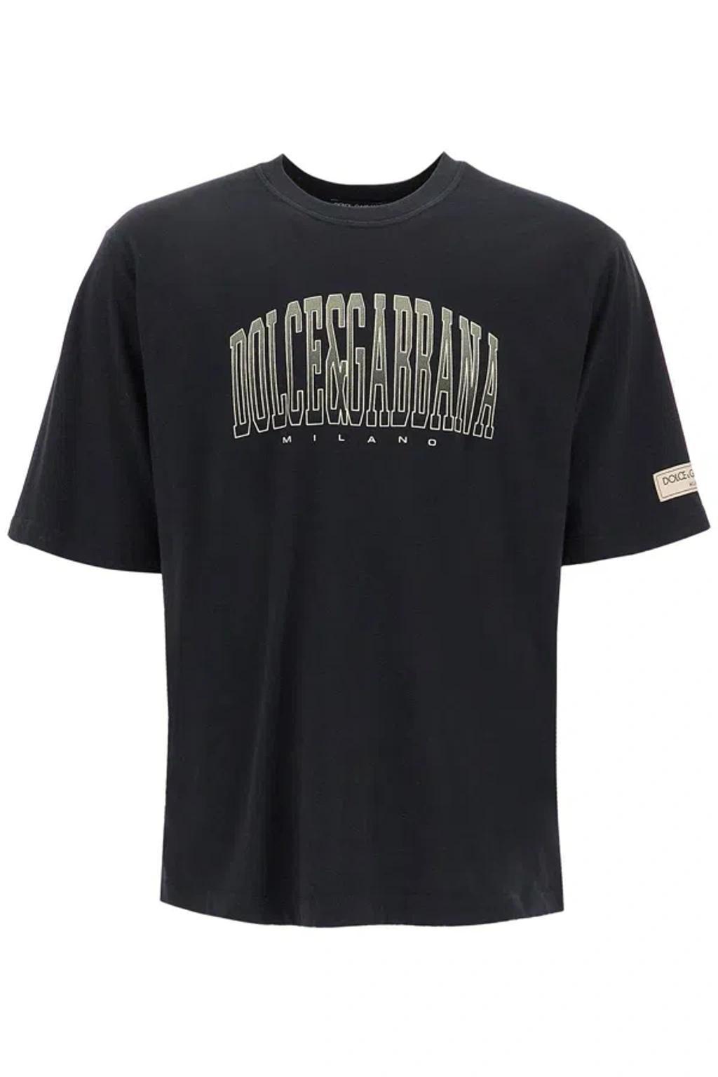 T Shirt With Logo Print In Black Product Image