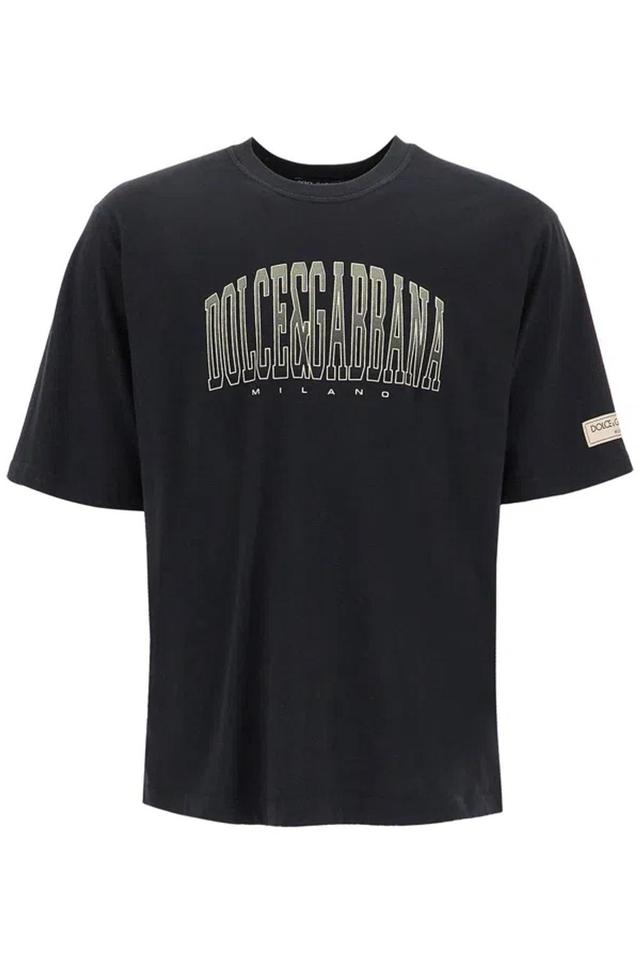 T Shirt With Logo Print In Black Product Image