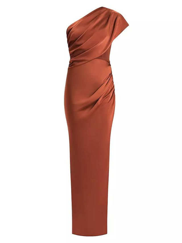 Womens Draped One-Shoulder Combo Gown Product Image