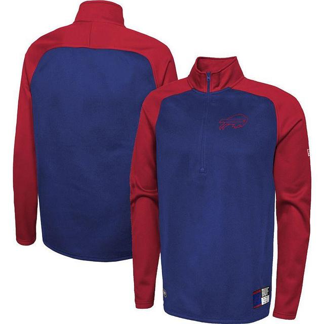 Mens New Era Royal Buffalo Bills Combine Authentic O-Line Raglan Half-Zip Jacket Product Image