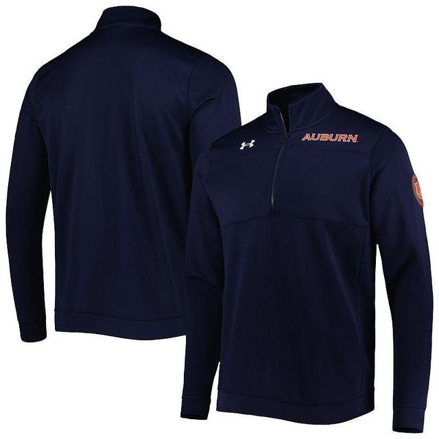 Mens Under Armour Auburn Tigers Universal Mock Neck Half-Zip Jacket Blue Product Image