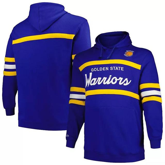 Mens Mitchell & Ness Royal Golden State Warriors Big & Tall Hardwood Classics Head Coach Pullover Hoodie Product Image