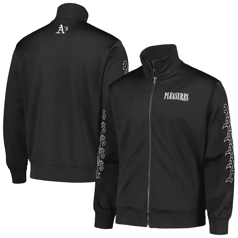 Mens Pleasures Black New York Yankees Pitcher Full-Zip Track Jacket Product Image