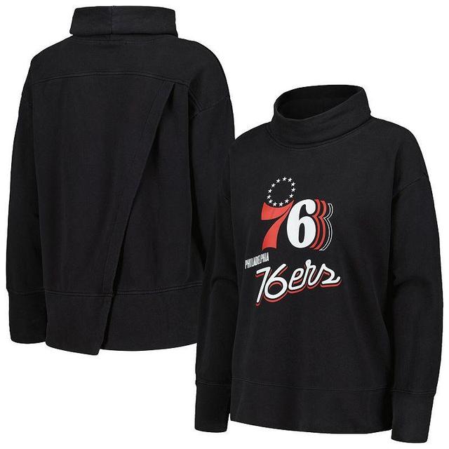 Womens Levelwear Black Philadelphia 76ers Sunset Pullover Sweatshirt Product Image