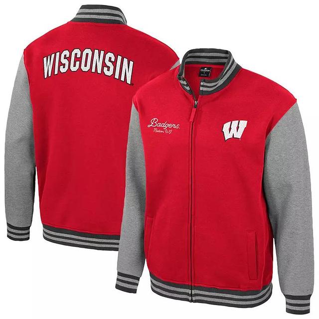 Mens Colosseum Wisconsin Badgers Ambi-Turner Full-Zip Varsity Jacket Product Image