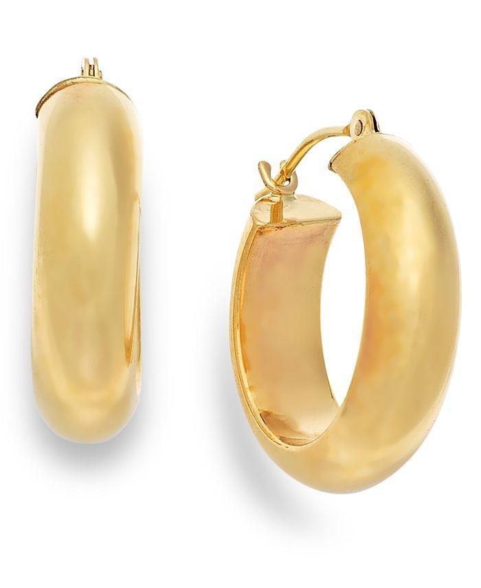 Wide Hoop Earrings in 10k Gold Product Image