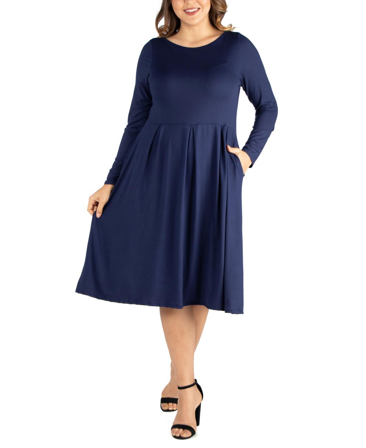 Womens Plus Size Fit and Flare Midi Dress Product Image