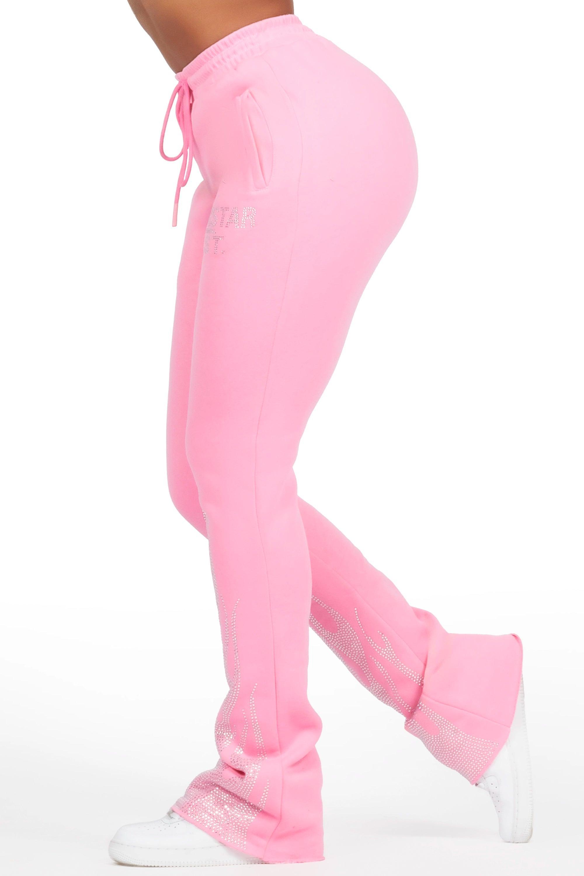 Anastesia Bubblegum Pink Stacked Track Pant Female Product Image