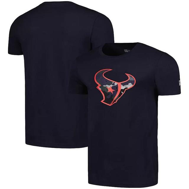 Mens New Era Houston Texans Camo Logo T-Shirt Blue Product Image