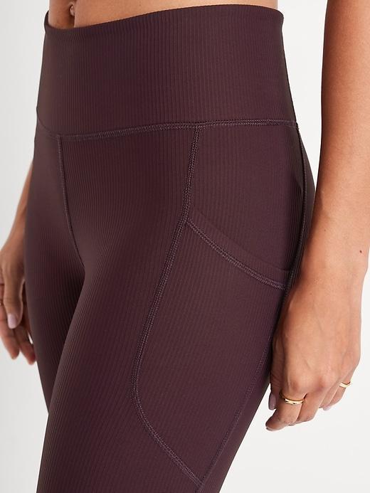 High-Waisted PowerSoft Ribbed Leggings Product Image