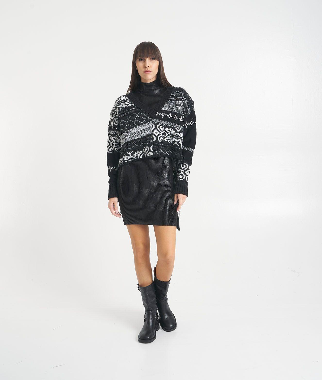 Asymmetric wool blend sweater Product Image