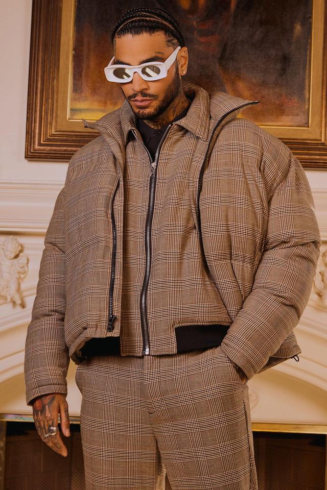 Anderson Plaid Bomber Jacket - Camel/combo Product Image