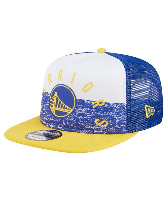 New Era Mens Royal Golden State Warriors Arch A-Frame Trucker 9FIFTY SnapbackHat Product Image