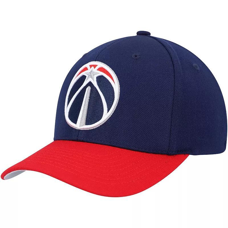 Mens Mitchell & Ness Navy Washington Wizards Mvp Team Two-Tone 2.0 Stretch-Snapback Hat - Navy Product Image