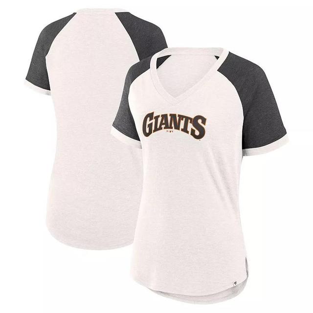 Womens Fanatics Branded /Black San Francisco Giants For the Team Slub Raglan V-Neck Jersey T-Shirt Product Image