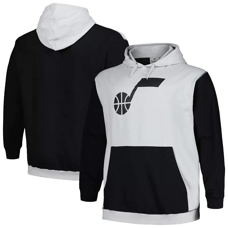 Mens Fanatics Branded Black/Silver Utah Jazz Big & Tall Primary Arctic Pullover Hoodie Product Image