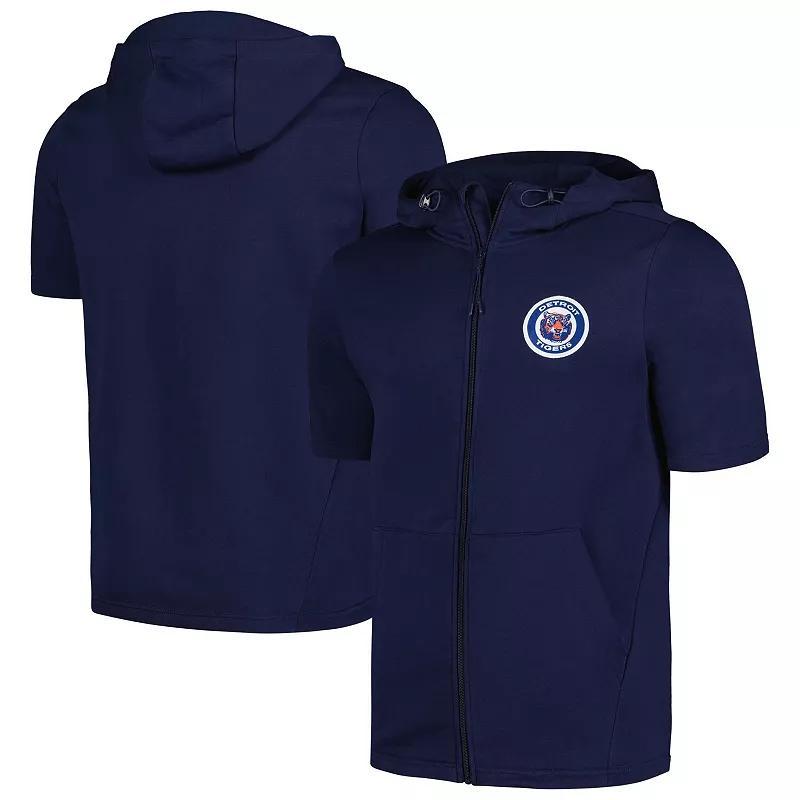 Mens Levelwear Detroit Tigers Recruit Short Sleeve Full-Zip Hoodie Blue Product Image