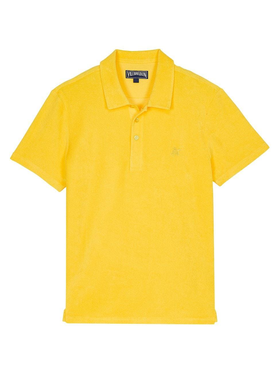 Mens Organic Cotton Terry Polo Shirt Product Image