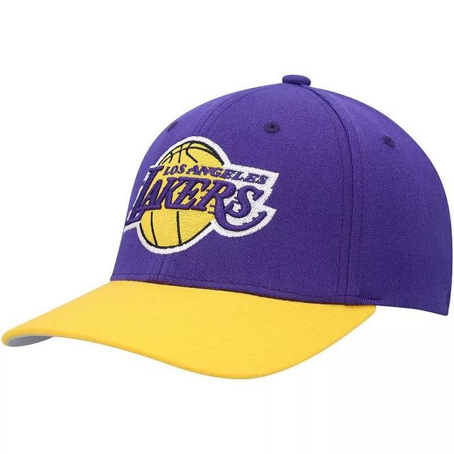 Mens Mitchell & Ness /Gold Los Angeles Lakers MVP Team Two-Tone 2.0 Stretch-Snapback Hat Product Image