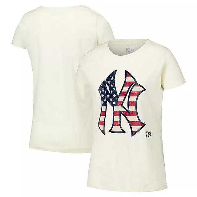 Womens New Era Cream New York Yankees Vintage T-Shirt Product Image