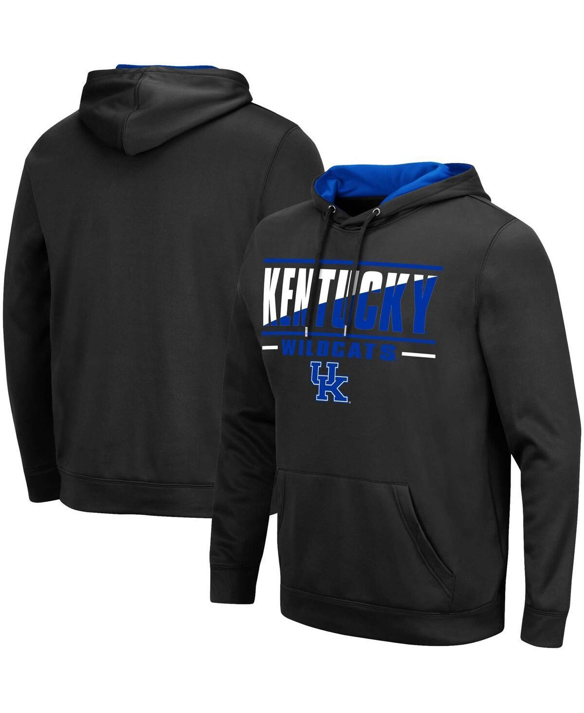 Mens Colosseum Black Kentucky Wildcats Slash Stack 2.0 Pullover Hoodie Product Image