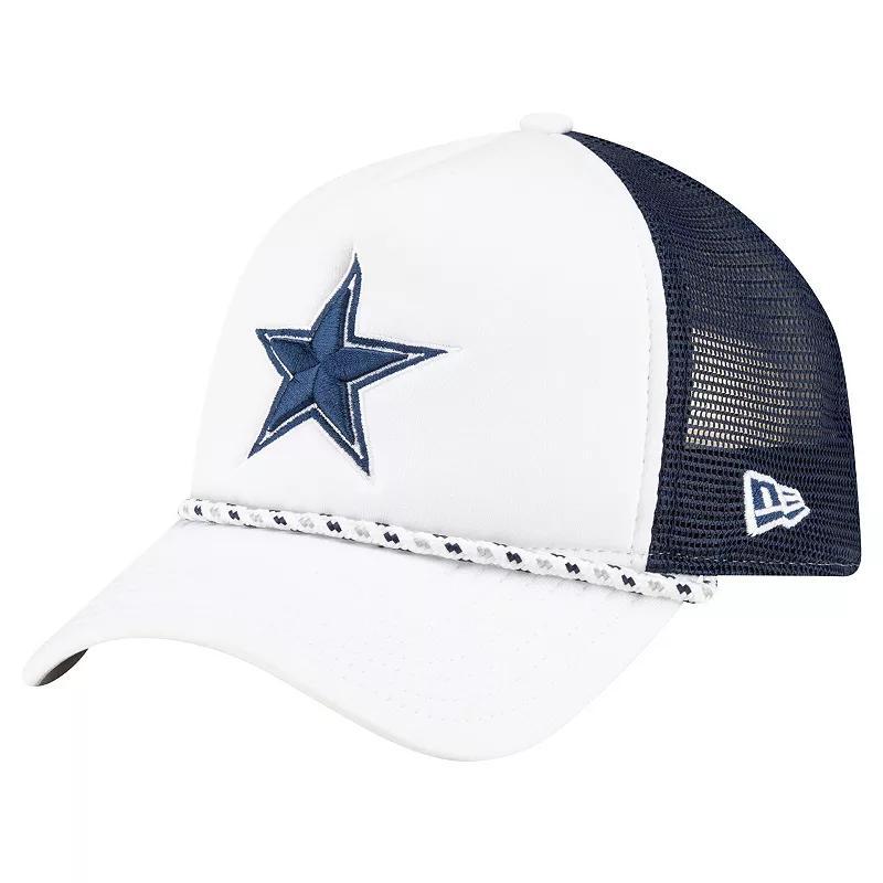 Mens New Era /Navy Dallas Cowboys Court Sport Foam Front A-Frame 9FORTY Adjustable Trucker Hat Product Image