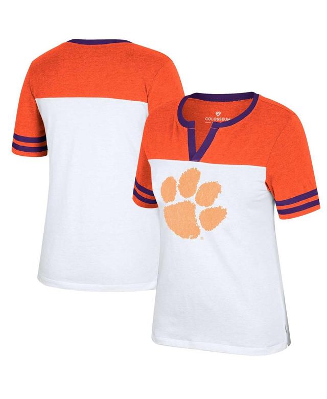 Womens Colosseum White Clemson Tigers Frost Yourself Notch Neck T-shirt - White Product Image