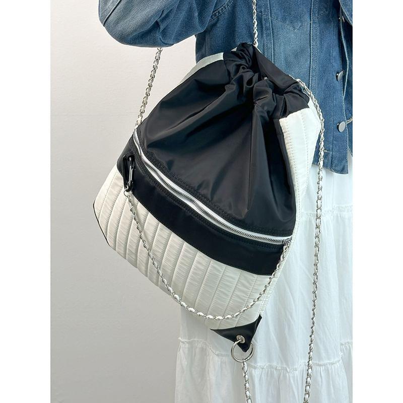 Two-Tone Paneled Backpack Product Image