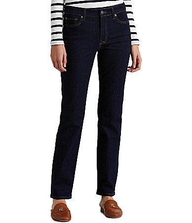 Lauren Ralph Lauren Premier Shape Memory Stretch Denim Straight Leg Ankle Jeans Product Image