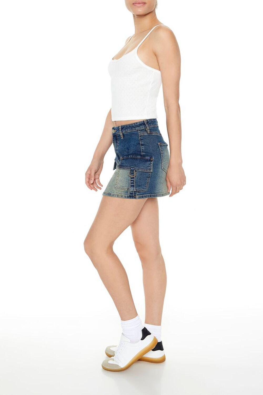 Denim Straight Cargo Mini Skirt | Forever 21 Product Image