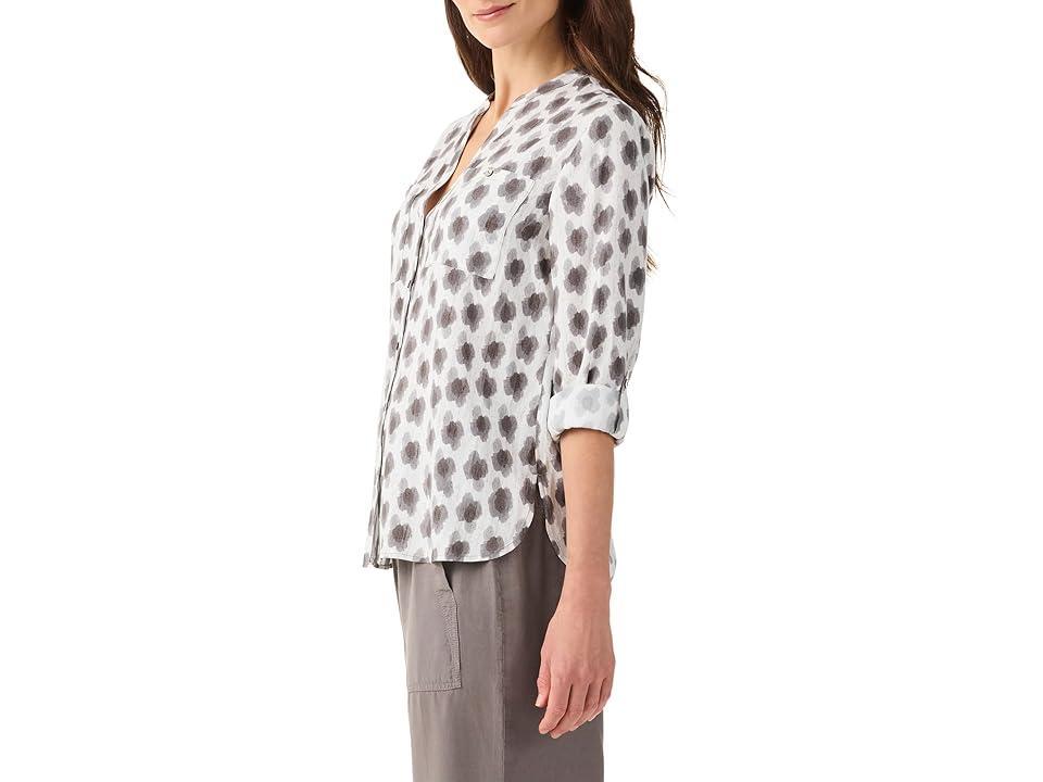 NIC+ZOE Clover Stamp Shirt (Grey Multi) Women's Clothing Product Image