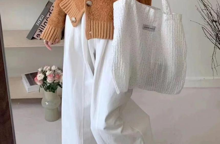 Collar Plain Cardigan Product Image