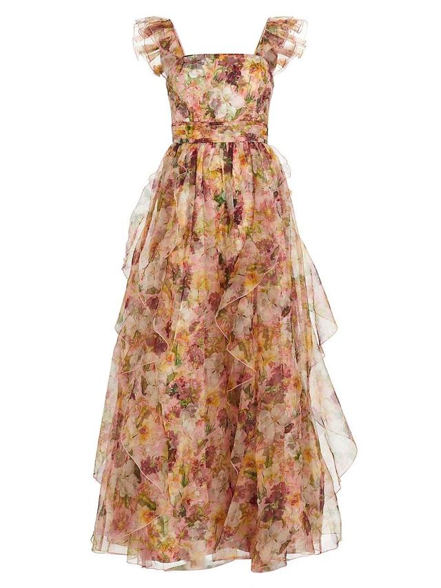 Womens Jasmina Floral Ruffle Gown Product Image