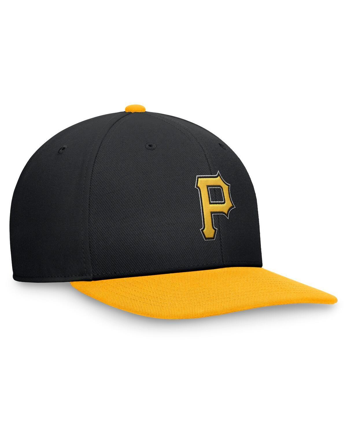 NIKE Men's Black/gold Pittsburgh Pirates Evergreen Two-tone Snapback Hat In Black,gold Product Image