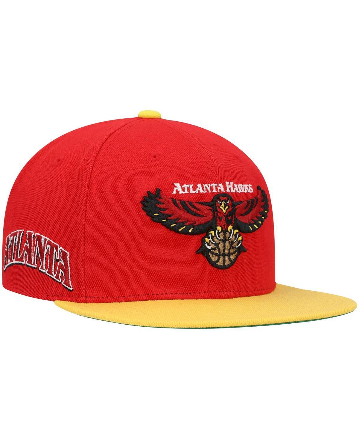 Mens Mitchell & Ness /Gold Atlanta Hawks Hardwood Classics Snapback Hat Product Image