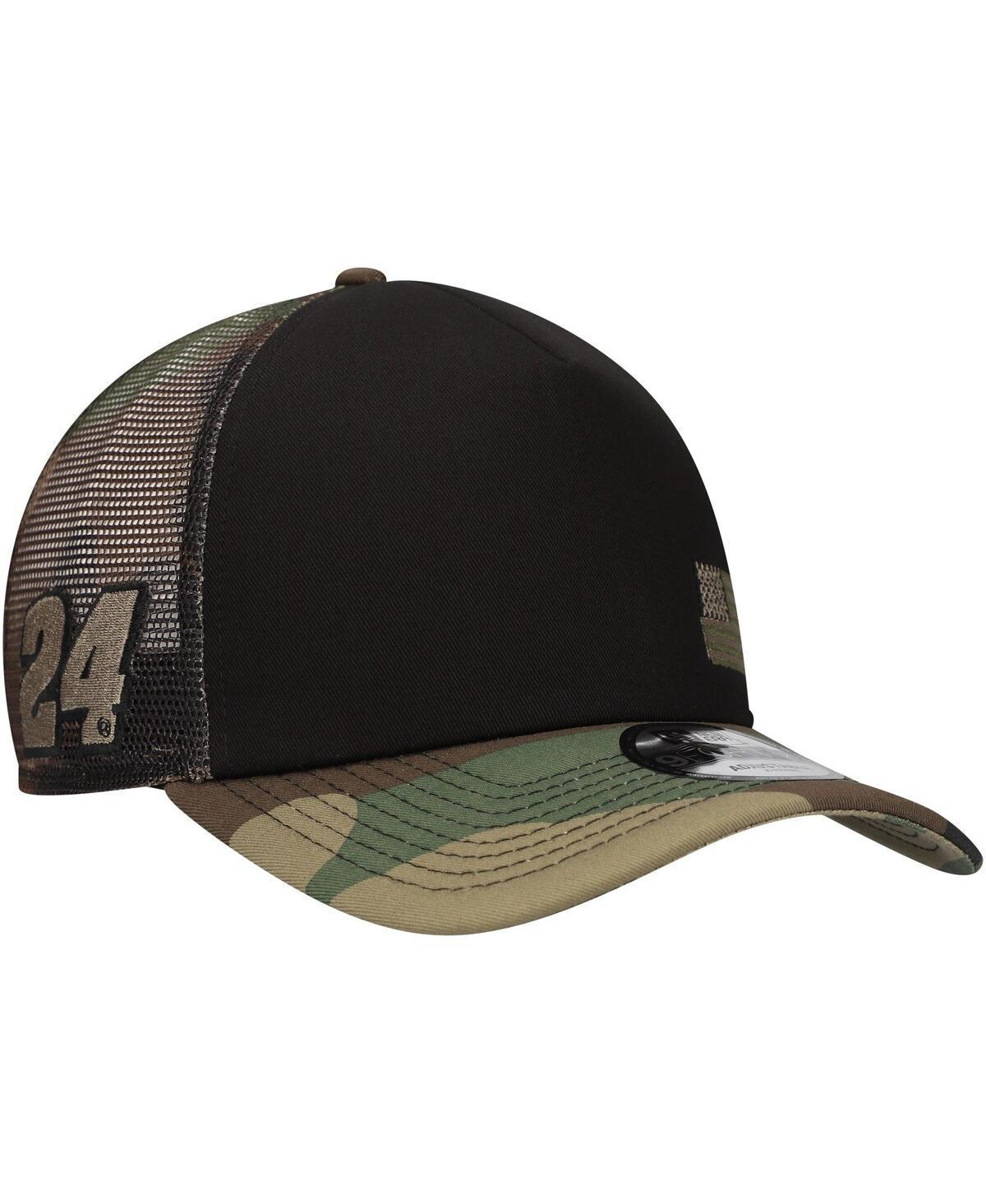 New Era Mens Black William Byron Trucker 9FORTY Adjustable Hat - Black, Camo Product Image