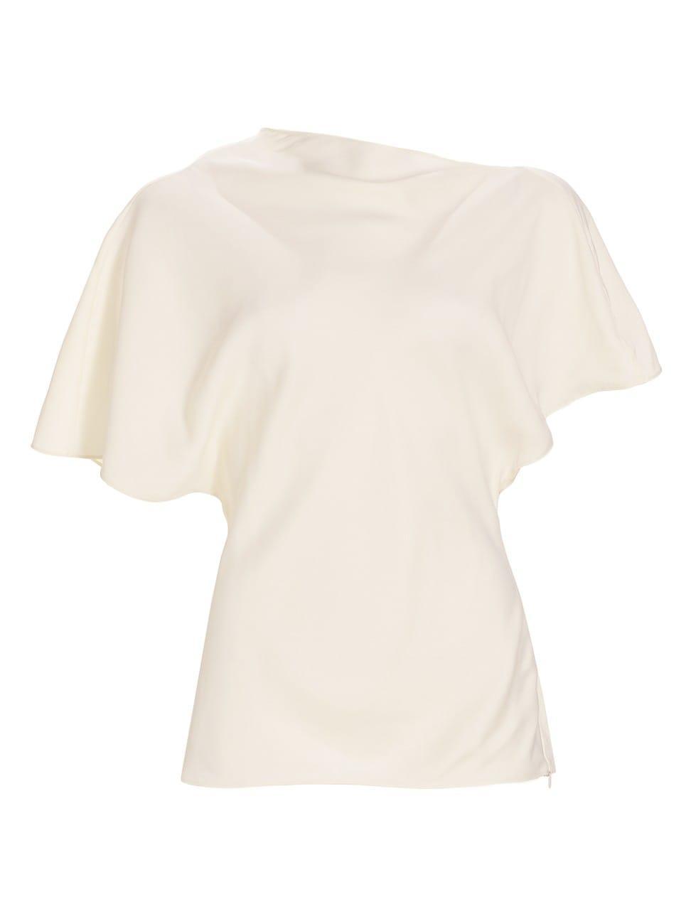 Womens Asymmetric Fluid Satin Blouse Product Image