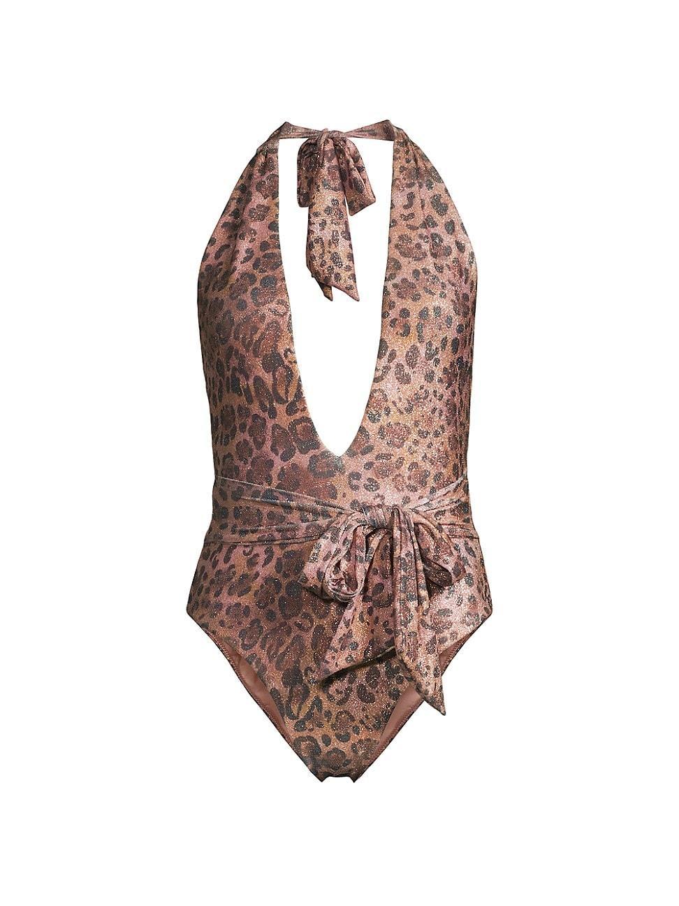 Womens Raquel Leopard One-Piece Swimsuit Product Image