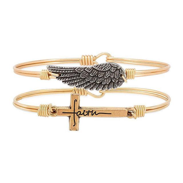 Luca + Danni Faithful Wings Bracelet Duo Set, Womens Gold Tone Product Image