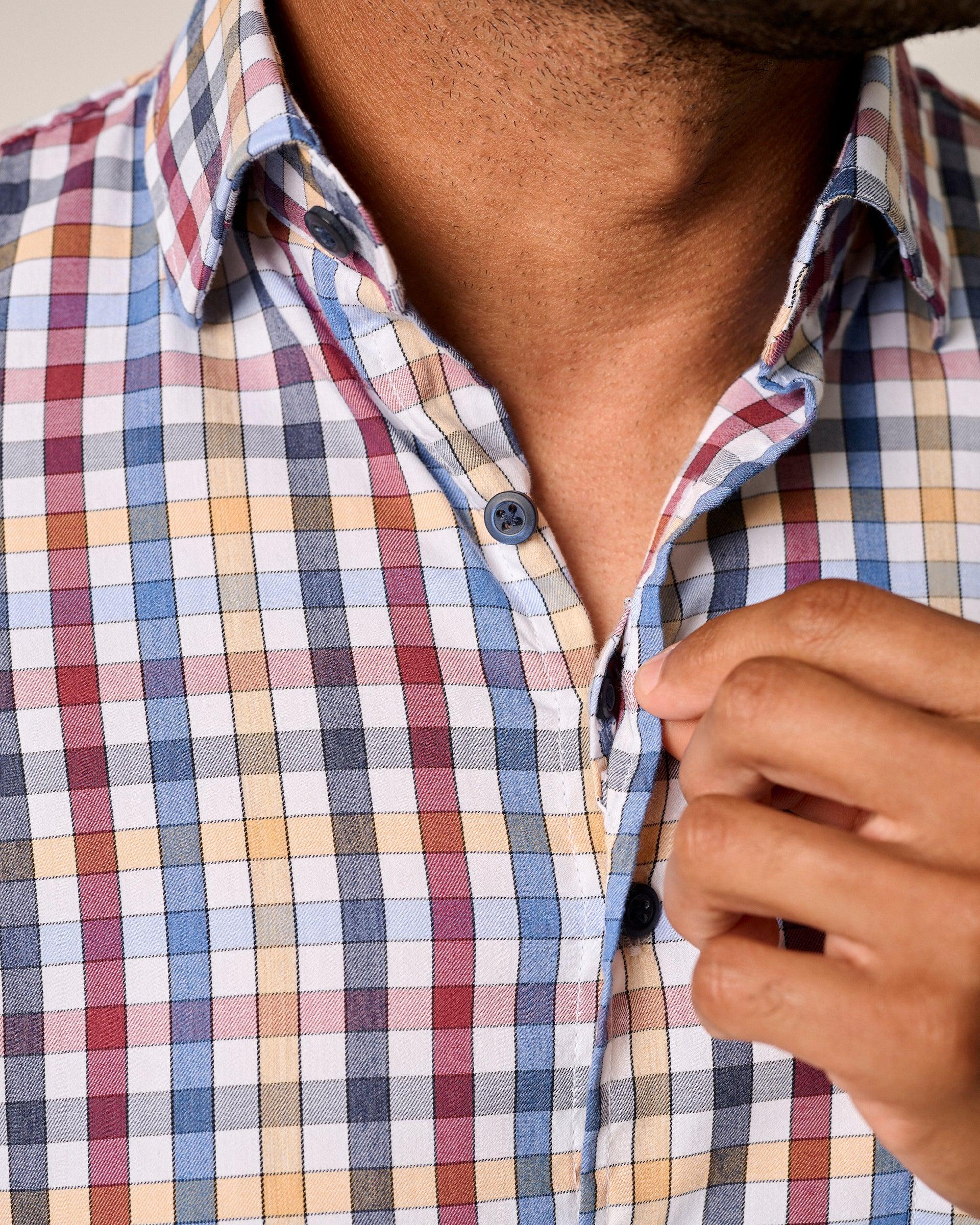 Tucked Cotton Blend Button Up Shirt - Dartmouth Male Product Image